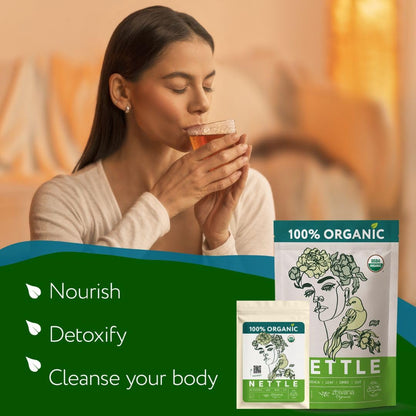 Organic Nettle Leaf Tea (3.5oz) - Stinging Nettle Tea Organic - Urtica Dioica Herb - Te de Ortiga – Natural Cleansing, Allergy, Fluid Balance