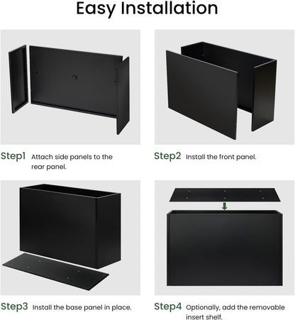 Heavy-Duty Steel Planter Box 38”x12”x24”, Rust-Resistant Large Outdoor & Indoor Plant Container, Metal Garden Box with Drainage Holes & Reinforced Edges