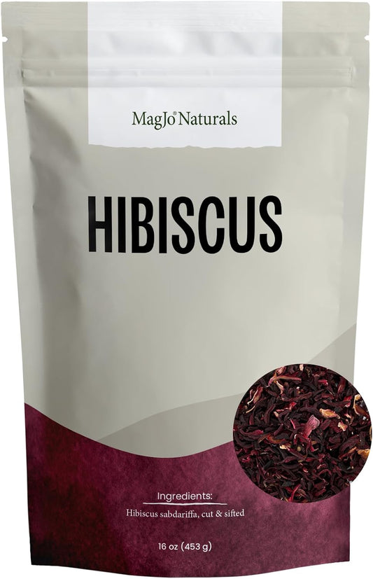 MagJo Naturals, Hibiscus Flowers 1LB (16 Oz) Hibiscus tea cut & sifted flowers, Flor de Jamaica