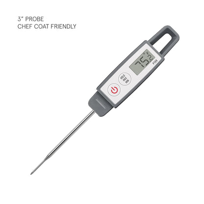 Lavatools PT09C Super-Quick Commercial Grade Digital Thermometer for Cooking, Meat, Candy, Candle, Liquid, Oil, 3" Compact Probe, Splash Proof, °C/°F Toggle, Hold Function - Sesame
