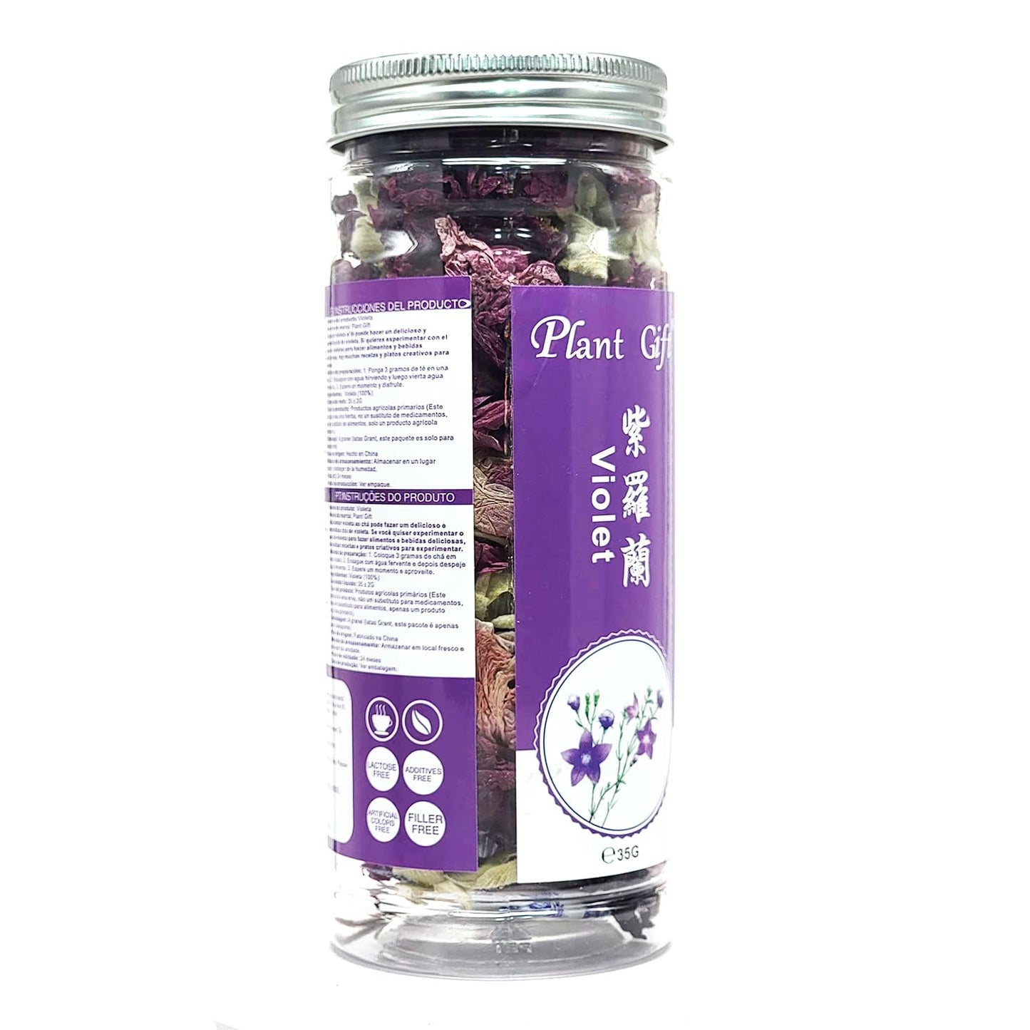 Plant Gift Violet Tea Organic Dried Loose tea, Food Coloring, Blossom Flower, chinese Purple, violet, Clitoria Ternatea 35g/1.23oz