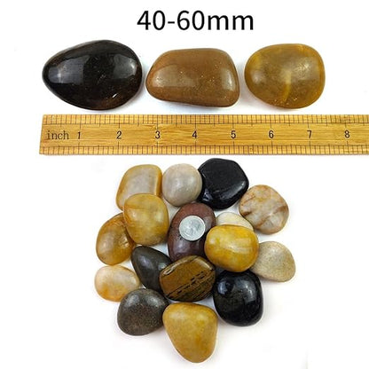 10LB Mixed Color River Rocks - 2-3 inch High Polished Decorative Pebbles, Stones for Landscaping, Natural River Rocks for Outdoor Décor, Plants,Vase Filler,Fish Tank