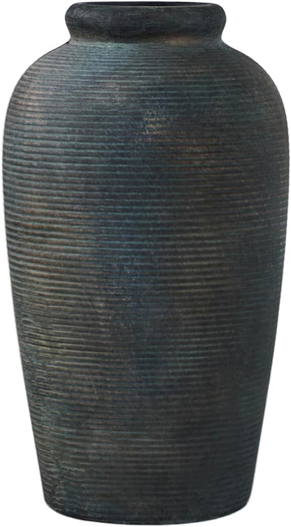 Decorative Ceramic Rustic vase,Tall vase for Minimalist Decoration,11" Large Vintage Vase for Home Decor,Centerpiece,Living Room,Enterway,Bronze