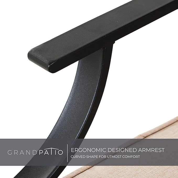 Grand Patio Outdoor Rocking Chairs - Motion Chairs Set of 2, Patio Seating with Olefin Cushions, Beige