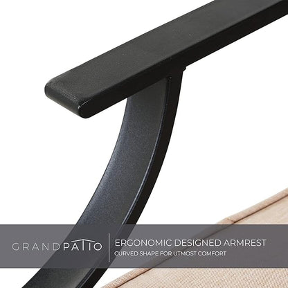 Grand Patio Outdoor Rocking Chairs - Motion Chairs Set of 2, Patio Seating with Olefin Cushions, Beige