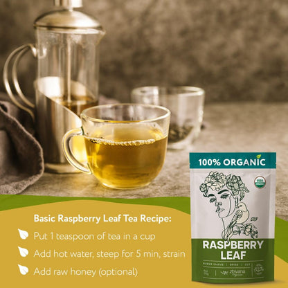 Organic Red Raspberry Leaf Tea – Loose Leaf Herbal Tea – 2 oz (Rubus idaeus)