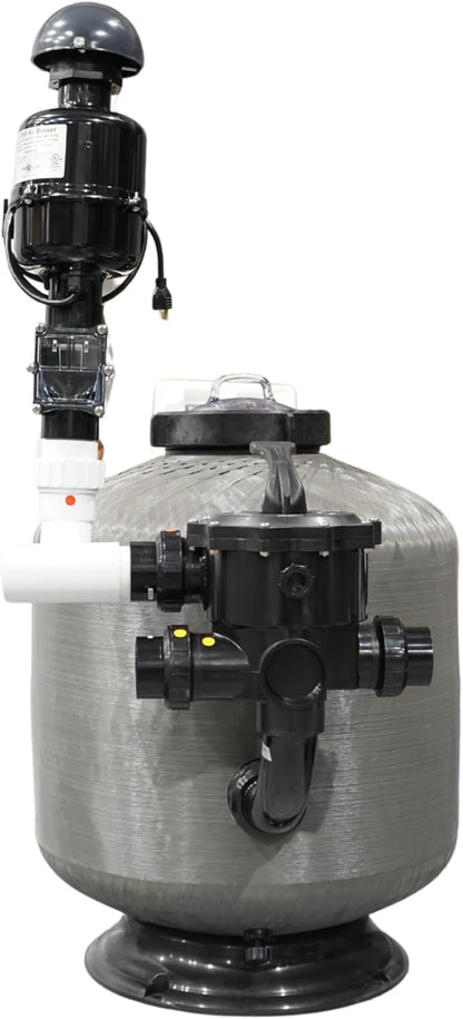 HALF OFF PONDS Simply Clear PRO Koi Pond Filter System with 2HP Blower – Filters Ponds Up to 11,000 Gallons – Bio Comb Media, 6-Way Valve, Pressure Gauge - Mechanical & Biological Filtration