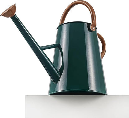 Metal Watering Can with Removable Spout, 1.5 Gallon Large Watering Cans for Plants, Galvanized Steel Gardening Water Can for Indoor & Outdoor Use, Watering Pot with Ergonomic Movable Handle(Green)