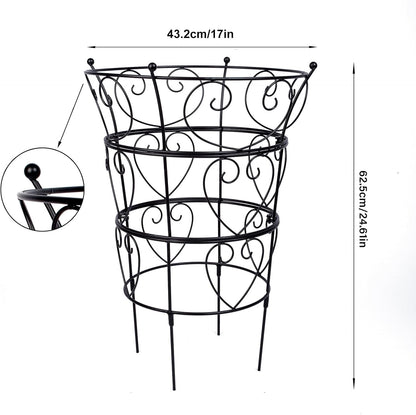 Large Obelisk Trellis Peony Cage 24.6x17 Inches - Premium Metal Plant Support for Outdoor Gardens, Easy Assembly, Sturdy Design, Perfect for Climbing Plants