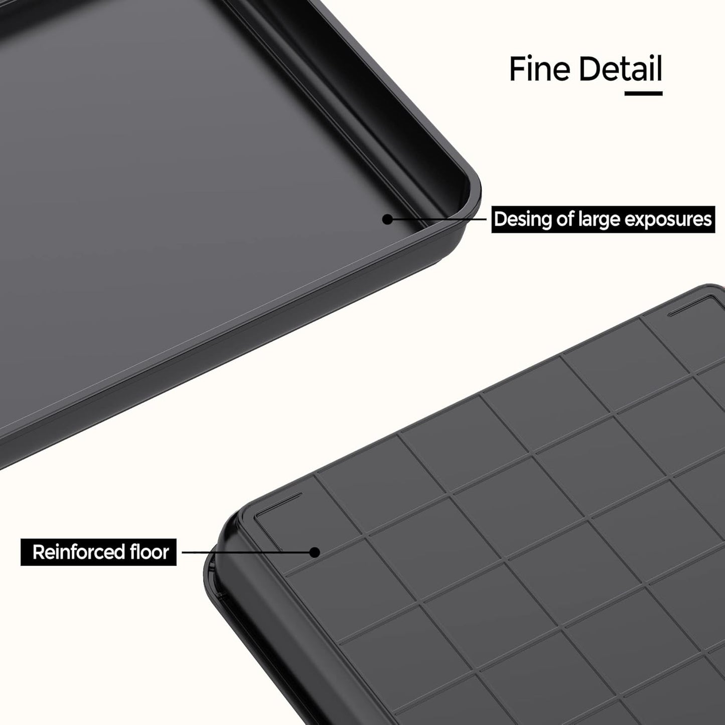 WAYNHUI Squared Plant Saucer 6/8/10/12/14/16/18Square Plastic Basin Tray Large/Small Water Receiving Tray (Black 6inch 5pack)