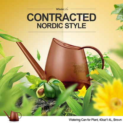 WhaleLife Indoor Watering Can for House Bonsai Plants (1.4L, Brown)