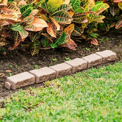 Beuta Landscape Edging | Garden Edging Border | Faux Stone Bricks for Lawn edging, Flower beds, Pathways & Yard Edging– 1 Pack | Each Section Has 6 Bricks 48"L x 4"W x 2.25"H | 3 Spikes |Cobblestone