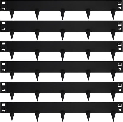 42" L X 7.9" H Metal Landscape Edging, Heavy Duty Galvanized Steel Garden Edging,6 Pack Garden Edging Border for Lawn, Flower Bed, Yard (Black