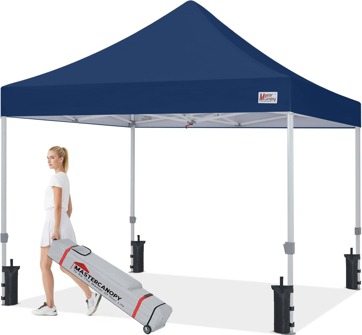 MASTERCANOPY Pop Up Canopy Tent Commercial Grade 10x10 Instant Shelter (Navy Blue)