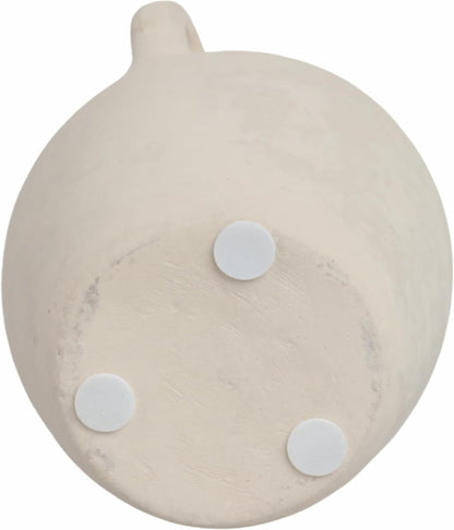 Sagebrook Home Vintage Ceramic Vase - Handmade Pottery Paper Mache Jug - Decorative Home Accent for Living Room, Bedroom, Office - 9" White