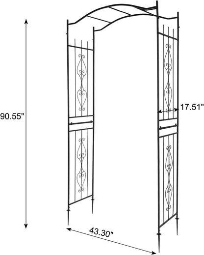VINGLI Garden Arbor, Arch for Wedding Ceremony Party, Christmas Garden Decor Steel Garden Trellis for Plant Climbing, Pergola for Garden, Backyard, Lawn (Bridge Top)