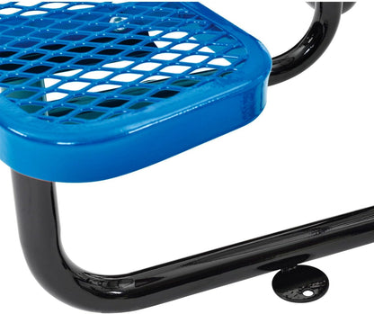 GLOBAL INDUSTRIAL 46 inch Expanded Metal Round Picnic Table, Blue