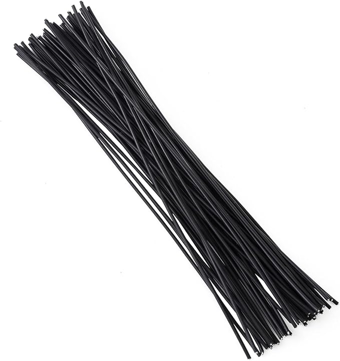 Tangyinrd 200 Pcs 6 inch Garden Twist Tie, Round Plastic Twist Ties for Plants, Vines and Wrapping Cords or Christmas Tree Gardening Plants Growth and Care, Office Home Cable Organization (Black)