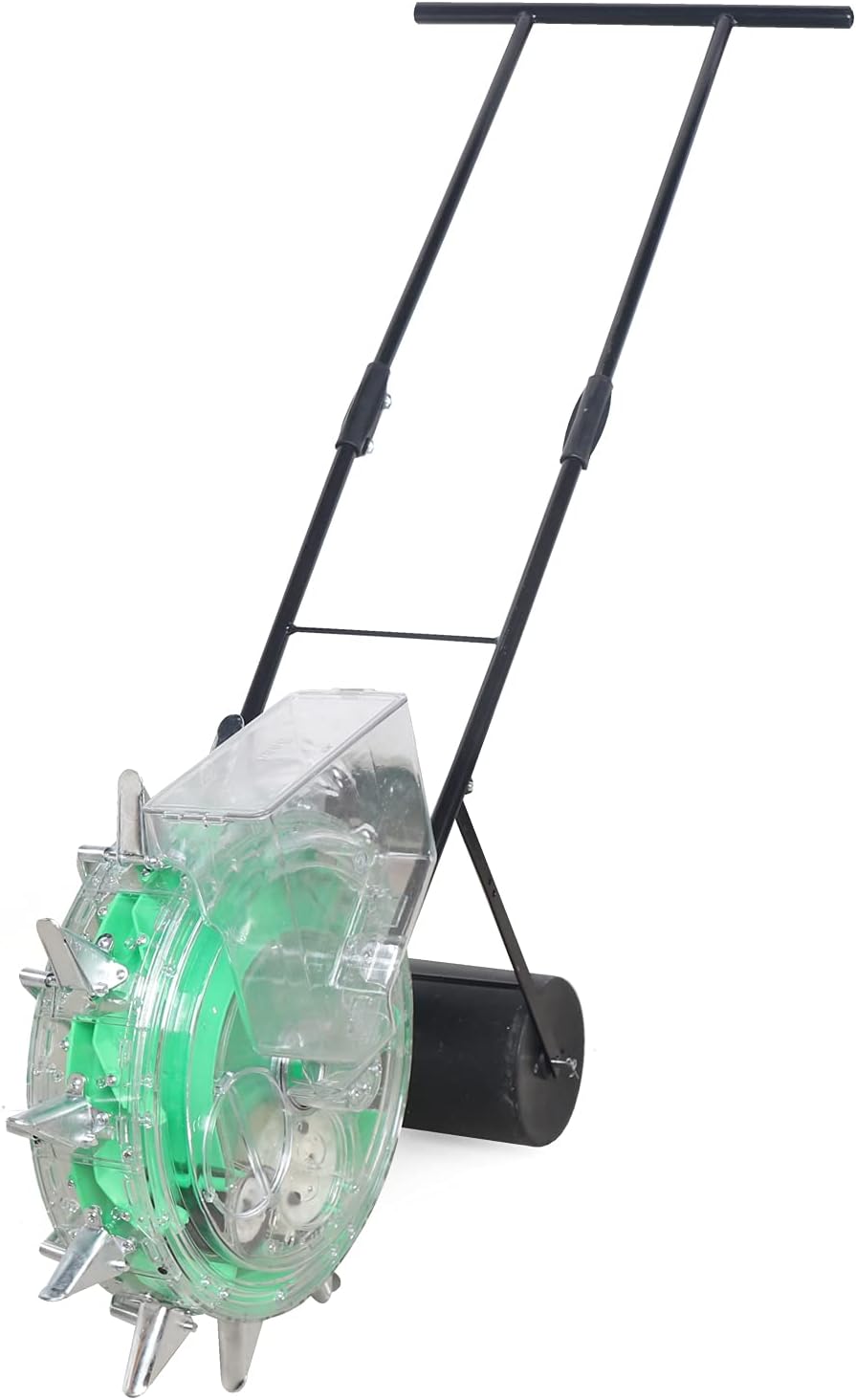 Hand-Pushed Roller Seeder, Garden Sowing Portable Multi Functional Precision Manual Seed Planter Conveyor Belt Sowing Tools for Growing Corn, Peanuts