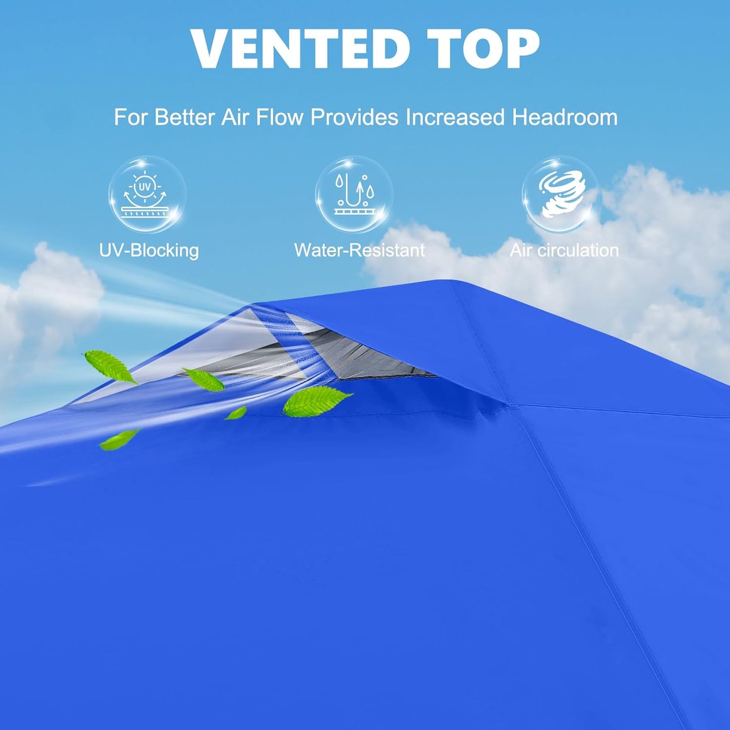 MASTERCANOPY Durable Pop-up Canopy Tent with 1 Sidewall (10'x10',Blue)