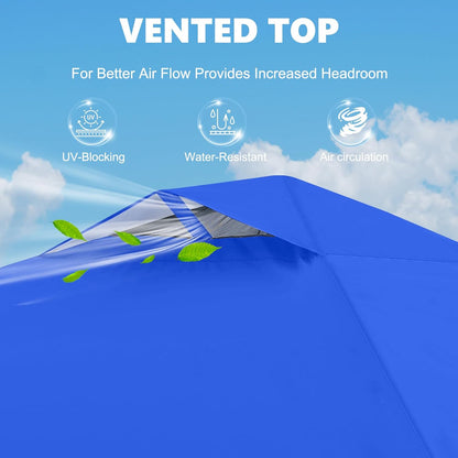 MASTERCANOPY Durable Pop-up Canopy Tent with 1 Sidewall (10'x10',Blue)