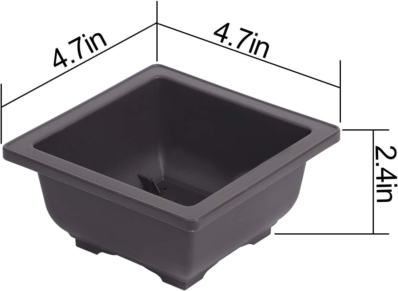 KINJOEK 15 PCS 4.7 Inch Plastic Small Square Plant Pots with Drainage Hole, Flower Succulent Bonsai Tree Pots Bonsai Starter Planter for Garden, Indoor, Home Decorative