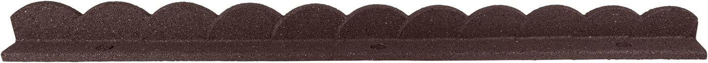 Playsafer L Shaped Flexible Rubber Scalloped Edger for Lawns Landscaping and Playground | Easy No Dig Installation| 4' Long (4, Brown)