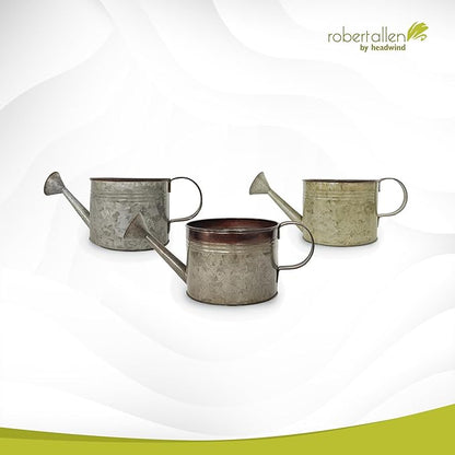 Headwind Countryside Collection - 6 Inch Aged Mocha Brown Galvanized Plant Watering Can for Outdoor & Indoor - Vintage Metal Watering Can Outdoor Planter by Robert Allen