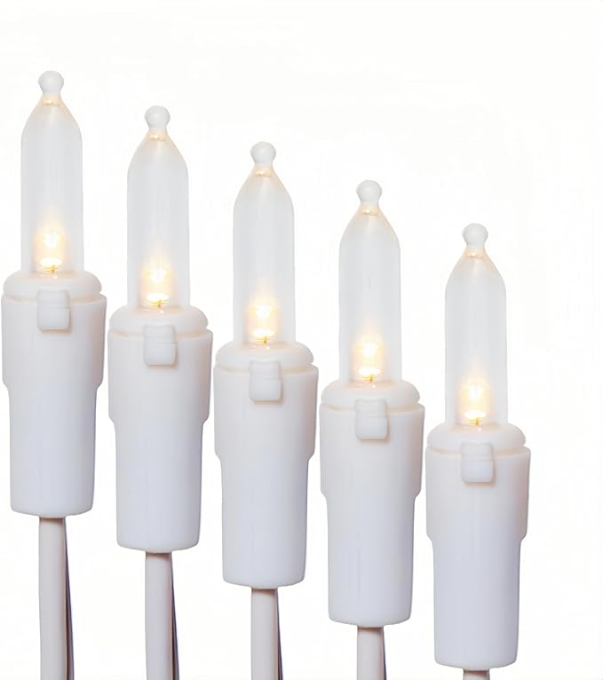 100 LED Warm White Christmas Lights, UL Certified and Commercial Grade White Wire String Lights 35 FT, for Indoor and Outdoor Christmas Trees, Party, Garden, Patio.