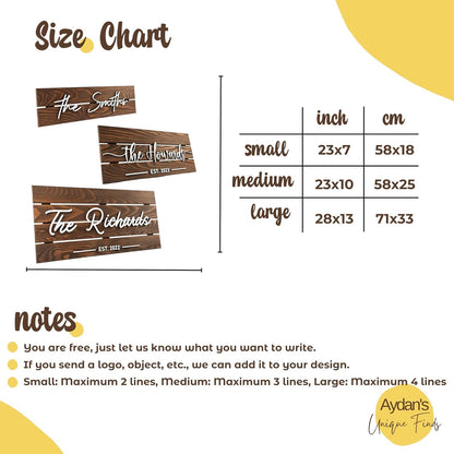 Solid Wood Pallet Custom Name Signs, Ideal for Rustic Home Bussiness Office Garage Backyard Man Cave Decors Decoration, Established Date & Your Custom Text 28 * 13" Establish Date Signs