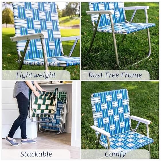 Lawn Chair USA Folding Aluminum Outdoor Patio Lawn Chair | Heavy-Duty Webbed Chairs for Camping, Sports, Beach, Yard & Tailgating | Lightweight Portable | Classic - Halloween Theme
