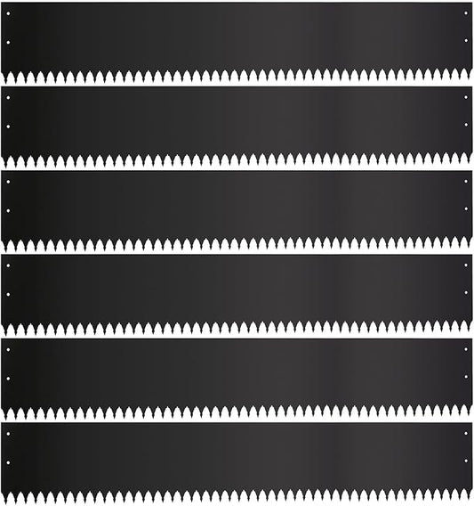 Steel Landscape Edging Kit, Upgraded Style 8.4H x 40L inches, 6 Pieces, Galvanized Steel, 20ft Total, Hammer-in, Black