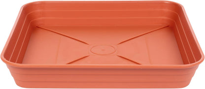 4 Pack Square Plant Saucer Tray 10 inch, 6 8 10 12 14 16 18 20 inch Heavy Duty Plastic Square Plant Saucers for Indoors Outdoor, Flower Planter Drip Trays for Pots, Seed Starting Tray