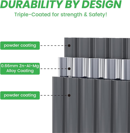 Raised Garden Bed Kit 8×2×1.4 FT Magnesium-Aluminum-Zinc Stainless Steel Metal Planter Box for Planting Outdoor Plants Vegetables（Gray）