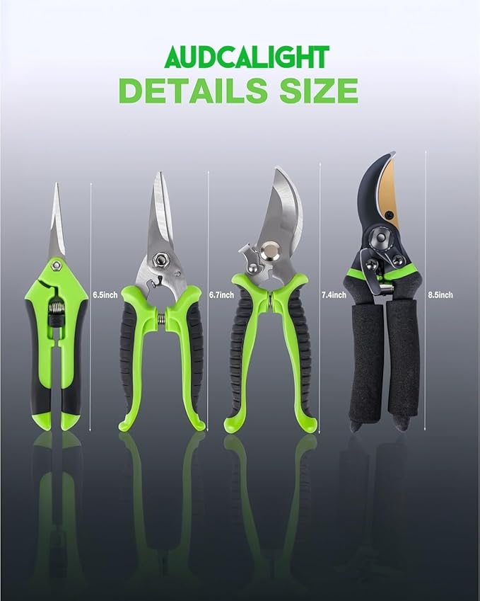 4-Pack Bypass Pruning Shears, Titanium Steel Blade,With Gardening Gloves,Shears Stainless, Ergonomic Hand Pruning Shears for Trees, Plants (Shears Gardening Tool Kit)