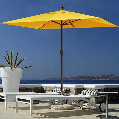 EliteShade USA 10-Year-Non-Fading 6.5x10Ft Rectangular Market Umbrella Patio Umbrella Outdoor Table Umbrella with Ventilation, Sunflower Yellow