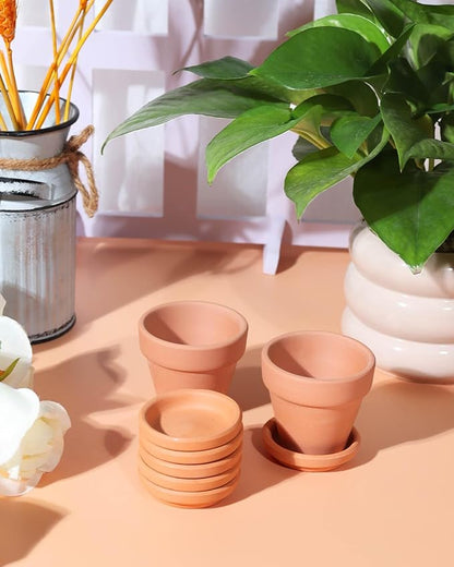 vensovo 2 Inch Terracotta Plant Saucer Pots Tray - 12 pcs Mini Planter Saucers for Indoor & Outdoor Plants, Small Clay Trays Perfect for 1 Inch 1.5Inch Flower Pot