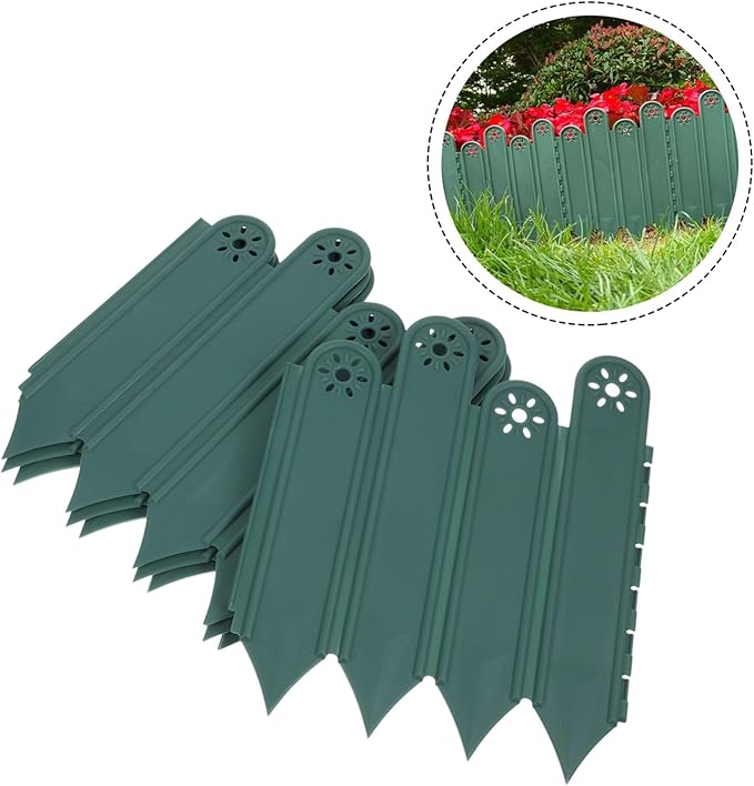 KESYOO 5pcs Decorative Outdoor Garden Edge Plastic Landscape Fencing with Corner Brackets for Lawn Flower Bed Borders Easy Install Outdoor Pet Fencing Panels
