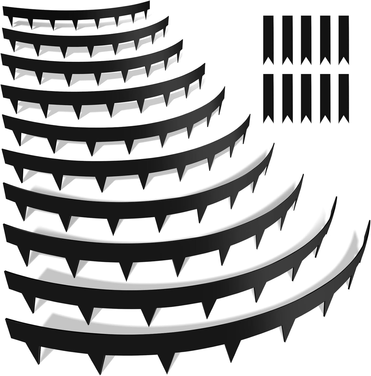 40“L X 4.5" H Metal Landscape Edging, Heavy Duty Galvanized Steel Garden Edging,10 Pack Garden Edging Border for Lawn, Flower Bed, Yard (Black)