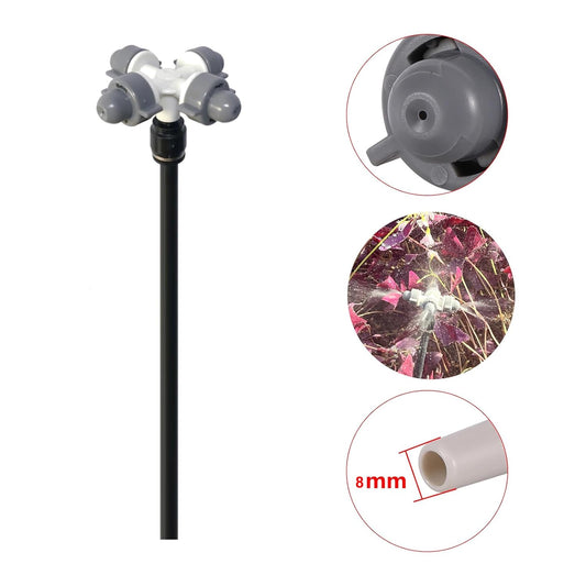 New drip Irrigation kit, Automatic Garden Watering System, Quick Connector and 360-degree Bending Dropper atomizing Copper Nozzle, Garden Plant Lawn Courtyard Watering System. (Cross Atomization)