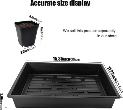 3.5 inch (9CM) Square Nursery Pots 60pcs, Sturdy Seedlings Trays 5 Pcs, Seeds Starter Germination Tray, Microgreenings Planter Nursery Propagation 5 Sets