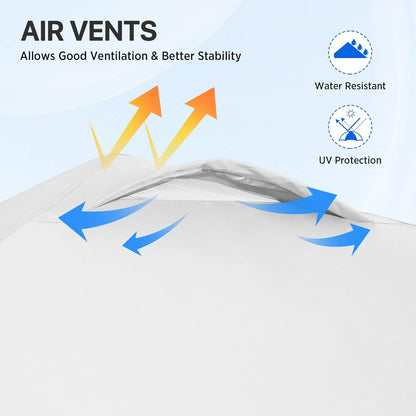 EAGLE PEAK Pop Up Canopy Tent with Wheeled Carry Bag, 8 Stakes, 4 Ropes, Easy Set Up Tent Canopy, 8x8 ft White