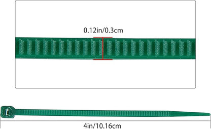 4 inch 3mm Dark Green Nylon Garden Cable Zip Ties Self Locking Cable Ties Twist Ties, Multi-Purpose Cable Tie (200 Pcs) Decoration Tie Wraps for Christmas Tree