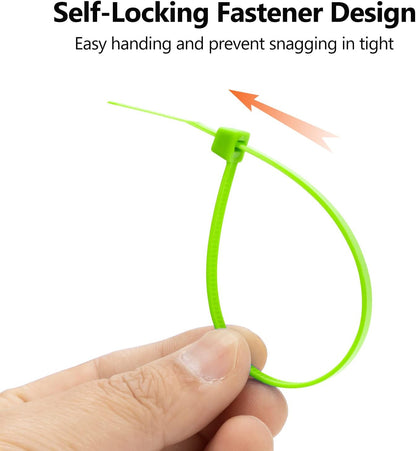 XINGO 100PCS Cable Zip Ties Heavy Duty, Premium Nylon Plastic Wire Ties with 50 Pounds Tensile Strength, Self-Locking Black Nylon Zip Ties for Indoor and Outdoor (12 inch, Apple Green)