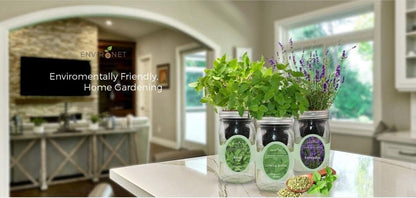 Hydroponic Herb Growing Kit Set, Self-Watering Mason Jar Herb Garden Starter Kit Indoor, Windowsill Herbs Garden, Grow Your Own Herbs from Organic Seeds (Mint, Cilantro and Parsley)