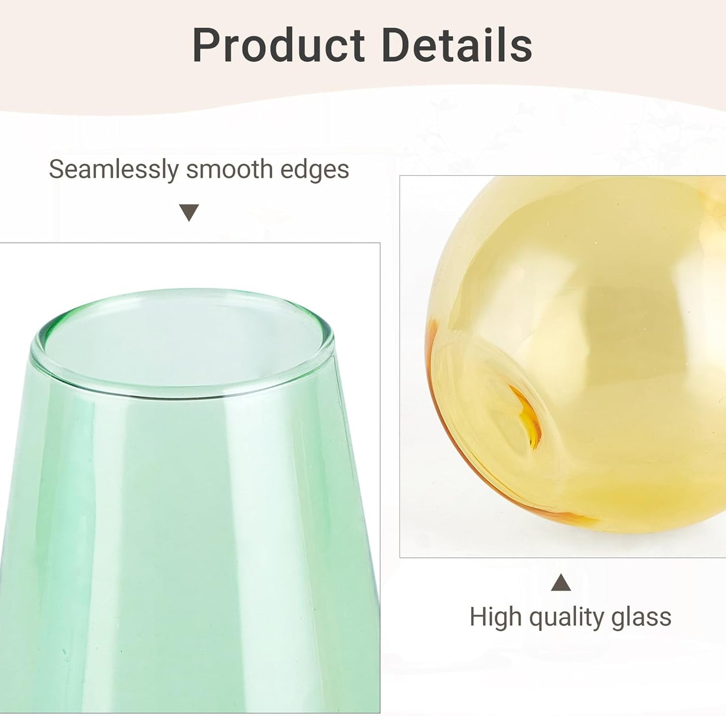 Mkono Propagation Vases for Plants, Set of 5 Small Glass Jar Planters for Hydroponic Cutting Flowers, Plant Station Bud Vases for Centerpieces Home Office Decor Gift (Colorful)