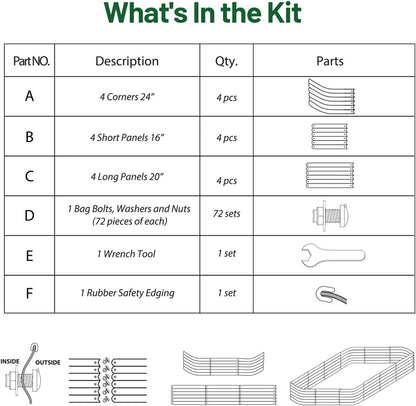 Olle Galvanized Raised Garden Bed Elevated Raised Garden Bed Metal 17" Tall 12-in-1 Grow Herbs and Vegetables Home Garden for Outdoor Backyard, Sage Green 17" Tall