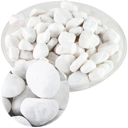 18.7 Lbs Natural River Rocks for Plants 1.6"-2.5" Small White Landscaping Garden Stones White Aquarium Gravel for Decorative Pebbles for Indoor Outdoor Planters