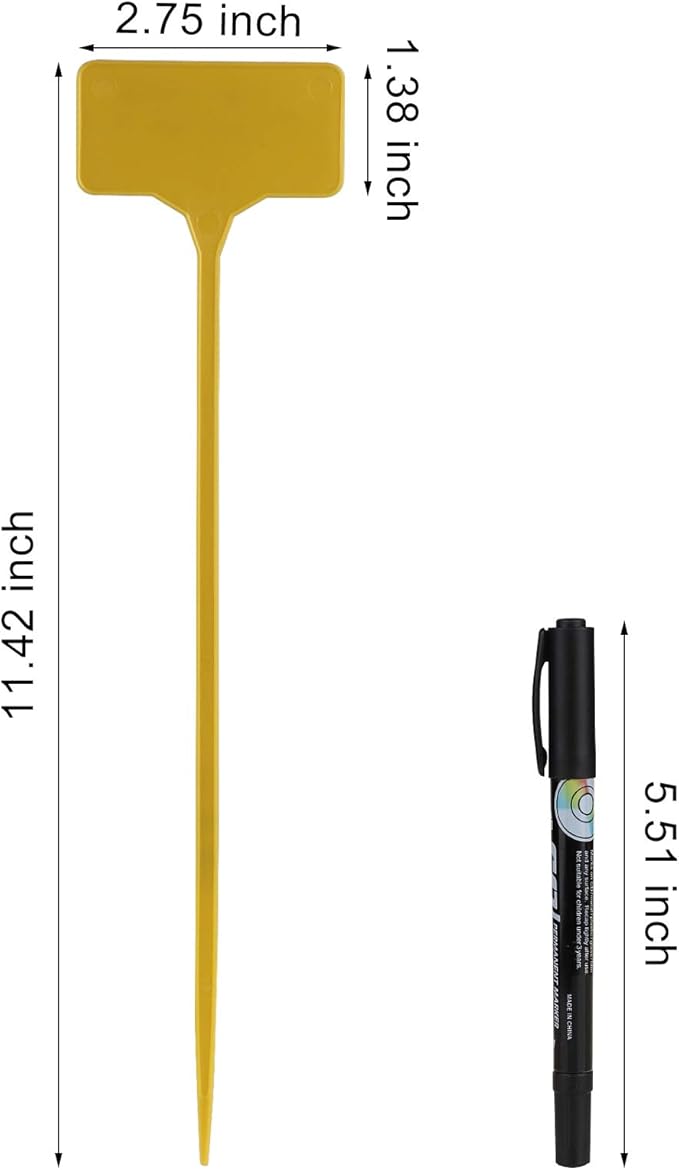 50 Pack Outdoor Tall Plant Labels, Large Waterproof Plastic Plant T-Type Tags, Durable Nursery Garden Markers, Perfect for Herbs, Flowers, Vegetable and Potted Plants