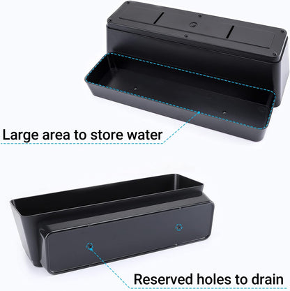 GREANER Window Boxes, 3 Pack 12x3.8 Inch Mixed Color Rectangle Herb Planters with Tray, Indoor Succulent Cactus Plastic Saucer Pot for Windowsill, Balcony, Office, Outdoor Garden (Black, White, Beige)